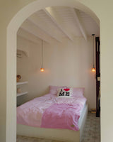 patchwork cotton duvet cover (pink)
