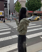 Wrap denim balloon pants
