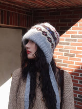 ETHNIC BALACLAVA (GRAY, BROWN, BLACK 3COLORS!)