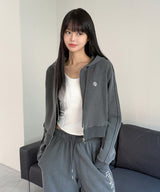 STITCH LOGO PIGMENT HOOD ZIPUP [2color]