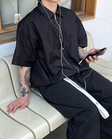 No.0788 curved & rivet zipper SHIRT