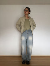 light sand denim wide long pants