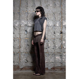 V-WAIST FRINGE VELVET PANTS