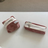 Clam round pencilcase _ Corduroy mist pink