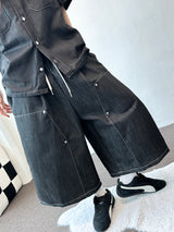 Coin Denim Stitch Detail Shirt 2color