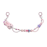 Bunny Mix Beads Two-way Keyring _ Pink