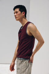 Reverse labeling sleeveless(Burgundy)
