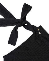 One Shoulder Lace Top _ BLACK