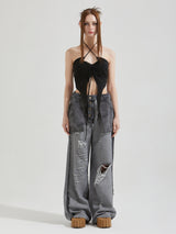 OUT FLAGE PANTS-BK