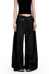 Asymmetric Black Jeans