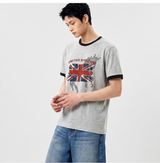 エッセンシャルスタンダード半袖リンガーTシャツ ユニオンホース メランジ