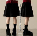 Rose waistband corduroy midi skirt