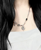 BLACK CRESCENT MOON Necklace