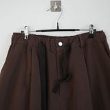 webbing belted cotton wide pants