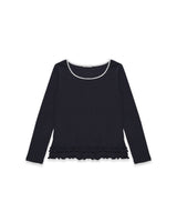 ダブルフリルTシャツ (チャコール)