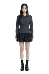 Classic Square Collar Check Shirt