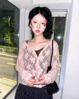 (3color) Flower Lace Soft Cardigan