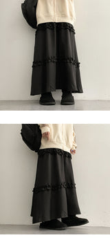 Tony banding frill cancan long skirt