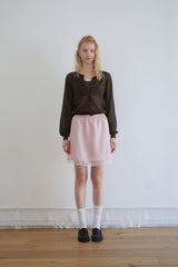Petal satin skirt_pink