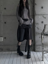 layered check wrap skirt (2color)