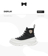 White/Black High Top Canvas Shoes