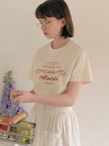 ヴィンテージヌーベルロゴハーフTシャツ アイボリー