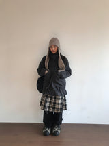 Grunge Button-Up Checkered Skirt (2 Colors)