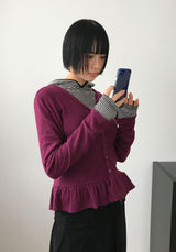 イージーストライプフードロングスリーブ