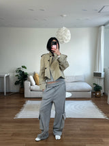 bronze short trench coat