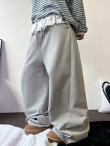 LACE PONT🎀WIDE LONG PANTS 💕🩶🖤3COLOR