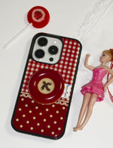 【TPUケース】 Vintage Patch Case_Deep Red