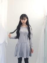 line and pleated dress
