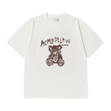25SS ドローイングベアショートスリーブTシャツ クリーム