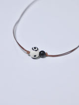 wood round swirl necklace