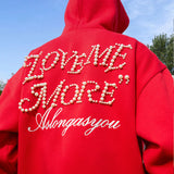 Love Me More Pearl Embroidered Hoodie