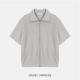 コメットショートスリーブニットジップアップ(6 Colors)