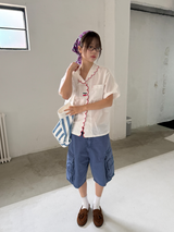カラー ダイイング バミューダパンツ