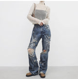 (Unisex) ジュビダメージデニムパンツ