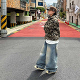 ヴィンテージクロップドカモフラージュボタンフーディジャケット
