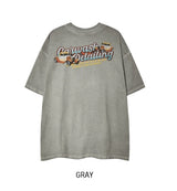 ヴィンテージカーウォッシュプリントルーズ半袖Tシャツ