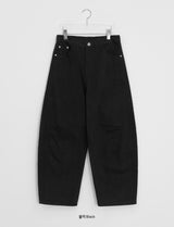 [unisex] シュエンコットン カーブドワイドバンディングパンツ