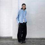 Shadow Black Seamed Wide Trousers