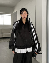 Tudi Diagonal Track Nylon Wind Jumper