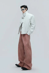 Waxed Biker Relaxed Leather Pants