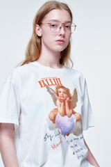 Loose fit Tshirts Cupid on cloud