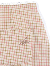 LOW-RISE CHECK LACE MINI SKIRT_Beige
