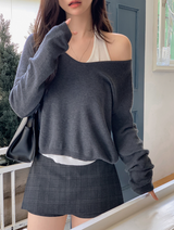 #RB Halter Neck Layered Loose Knit (5color)
