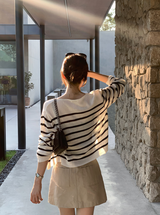 Rear Cotton A-line Mini Skirt / 2 colors