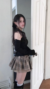 picona check plum layered sk