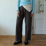 Faded Wash Wide Pants Brown